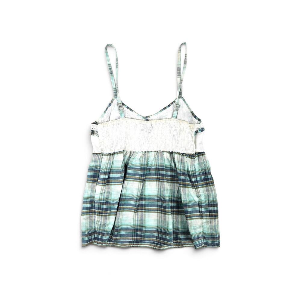 Y2k Cami Top Plaid Cottagecore Coquette Blue - Size Small